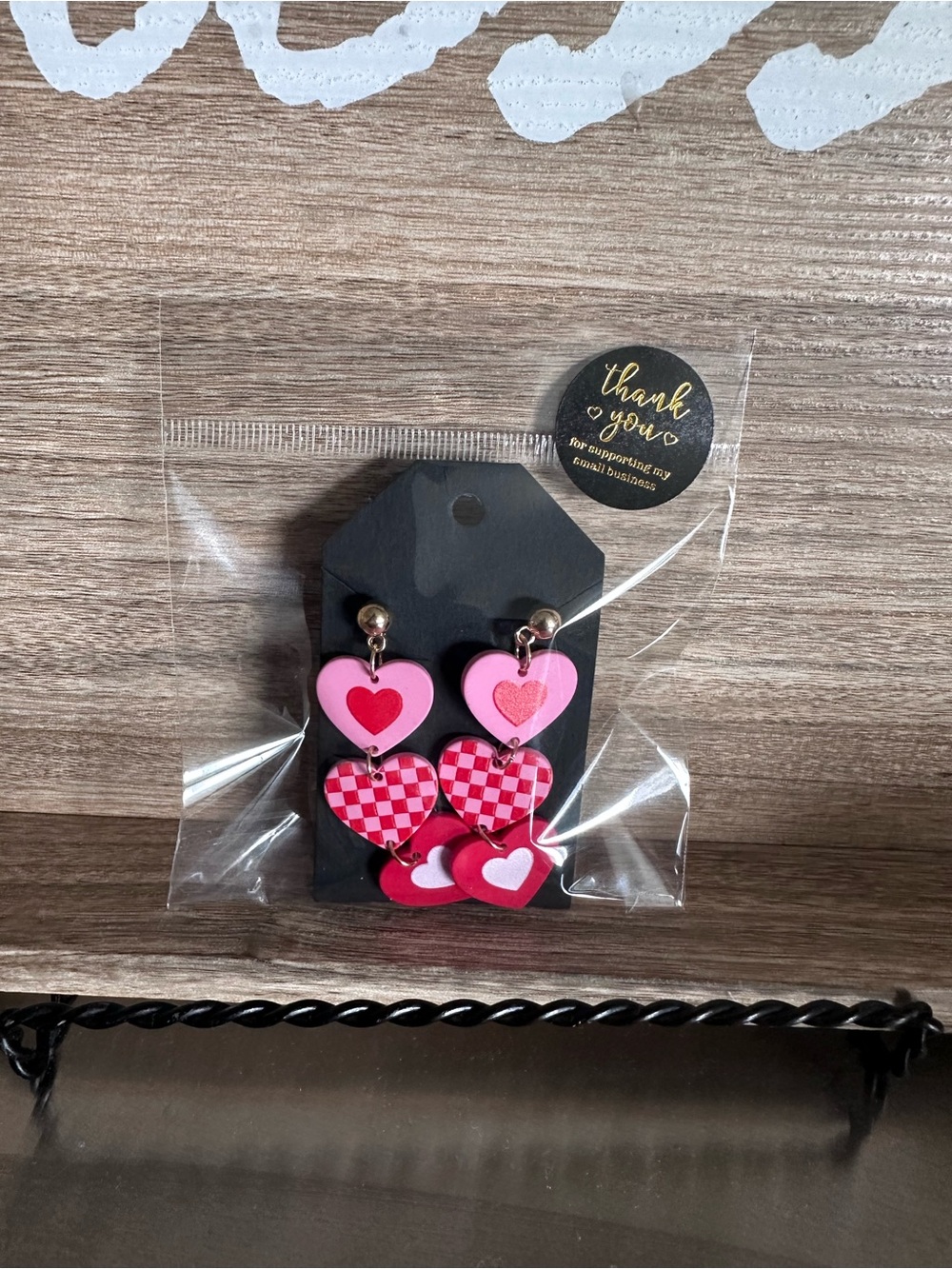 Pink Heart Dangle Earrings - Cute Layered Hearts